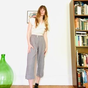 Bryn Walker grey cropped linen pants